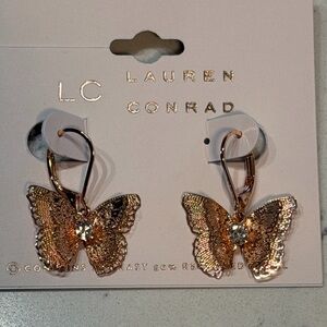 NWT LC Lauren Conrad Butterfly Drop Earrings